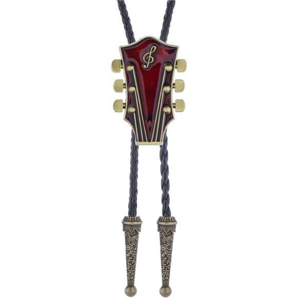 Bolo Tie Western Cowboy for Men Burgundy - Picture 2 of 5